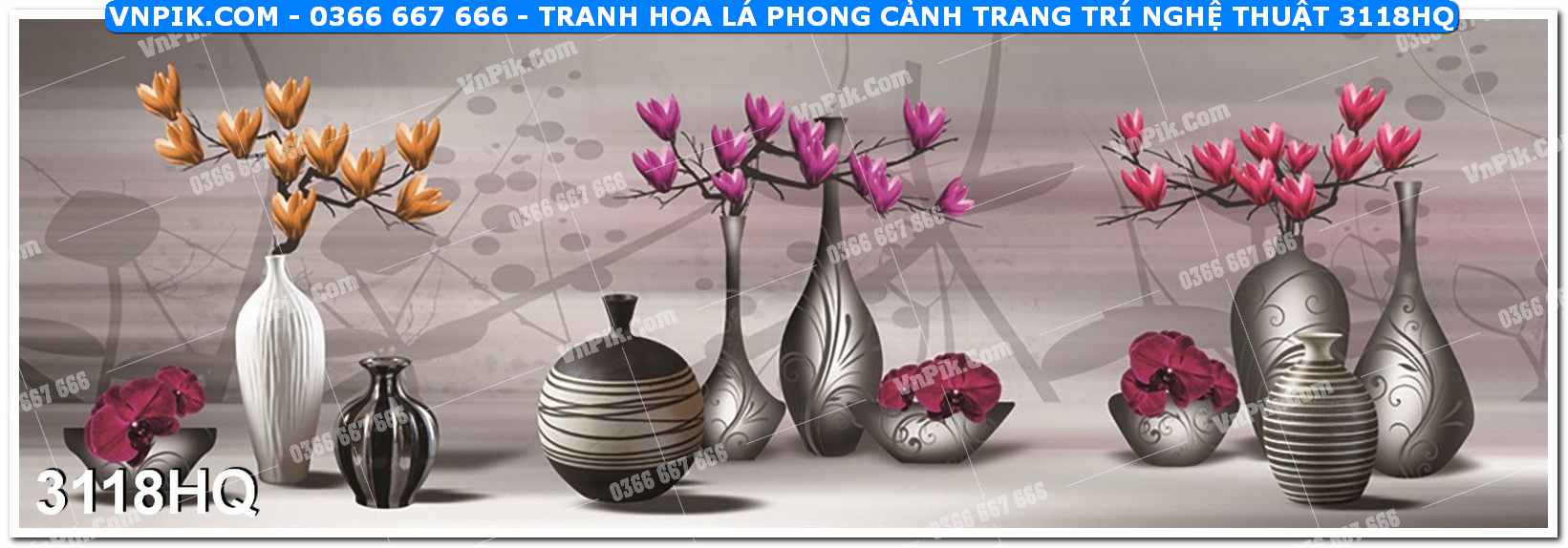 Tranh hoa lá phong cảnh trang trí nghệ thuật 3118HQ