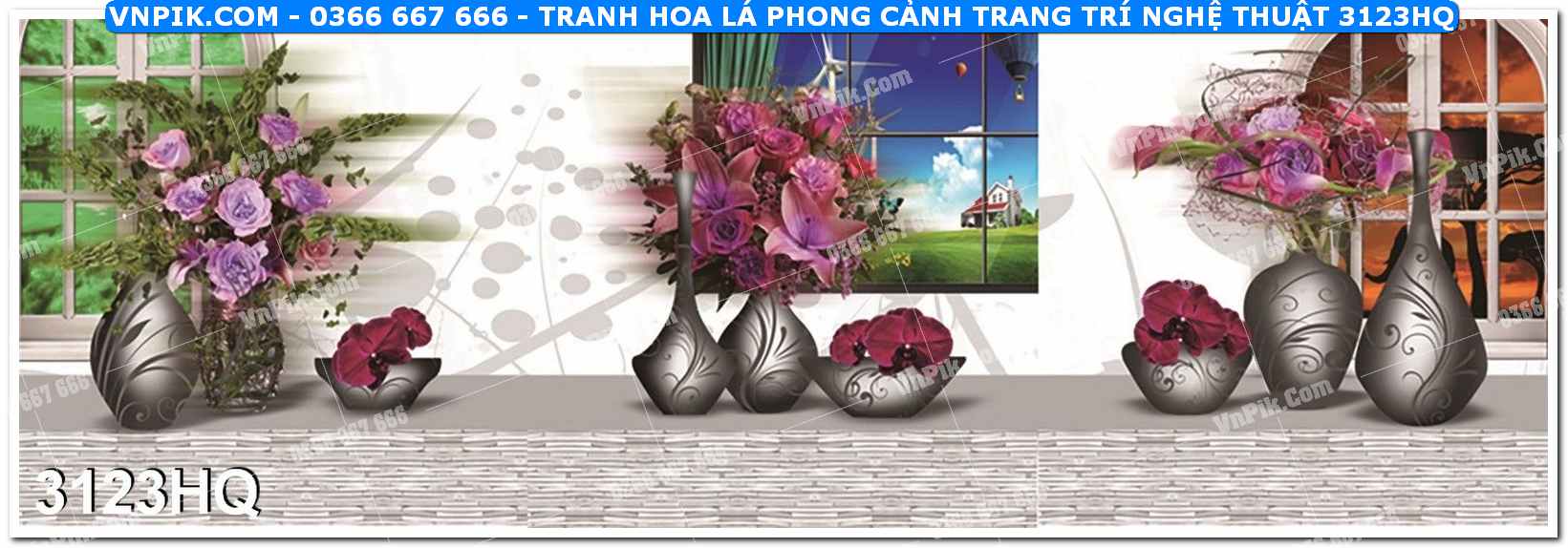 Tranh hoa lá phong cảnh trang trí nghệ thuật 3123HQ
