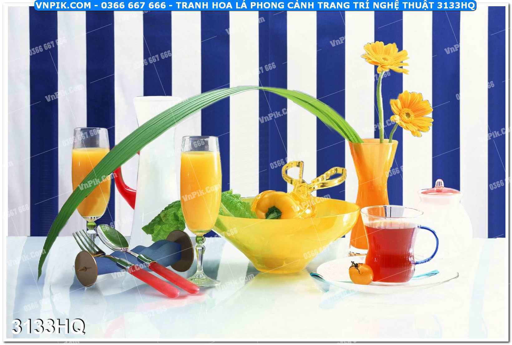 Tranh hoa lá phong cảnh trang trí nghệ thuật 3133HQ