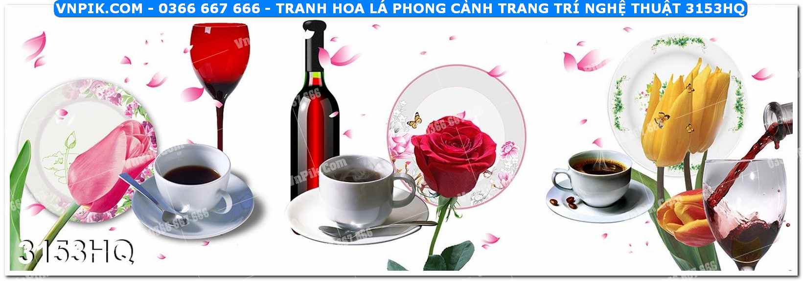 Tranh hoa lá phong cảnh trang trí nghệ thuật 3153HQ
