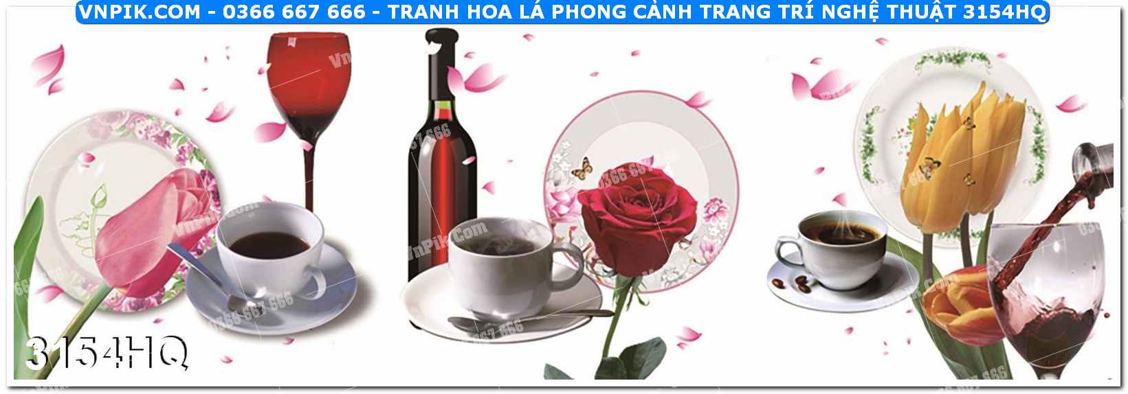 Tranh hoa lá phong cảnh trang trí nghệ thuật 3154HQ