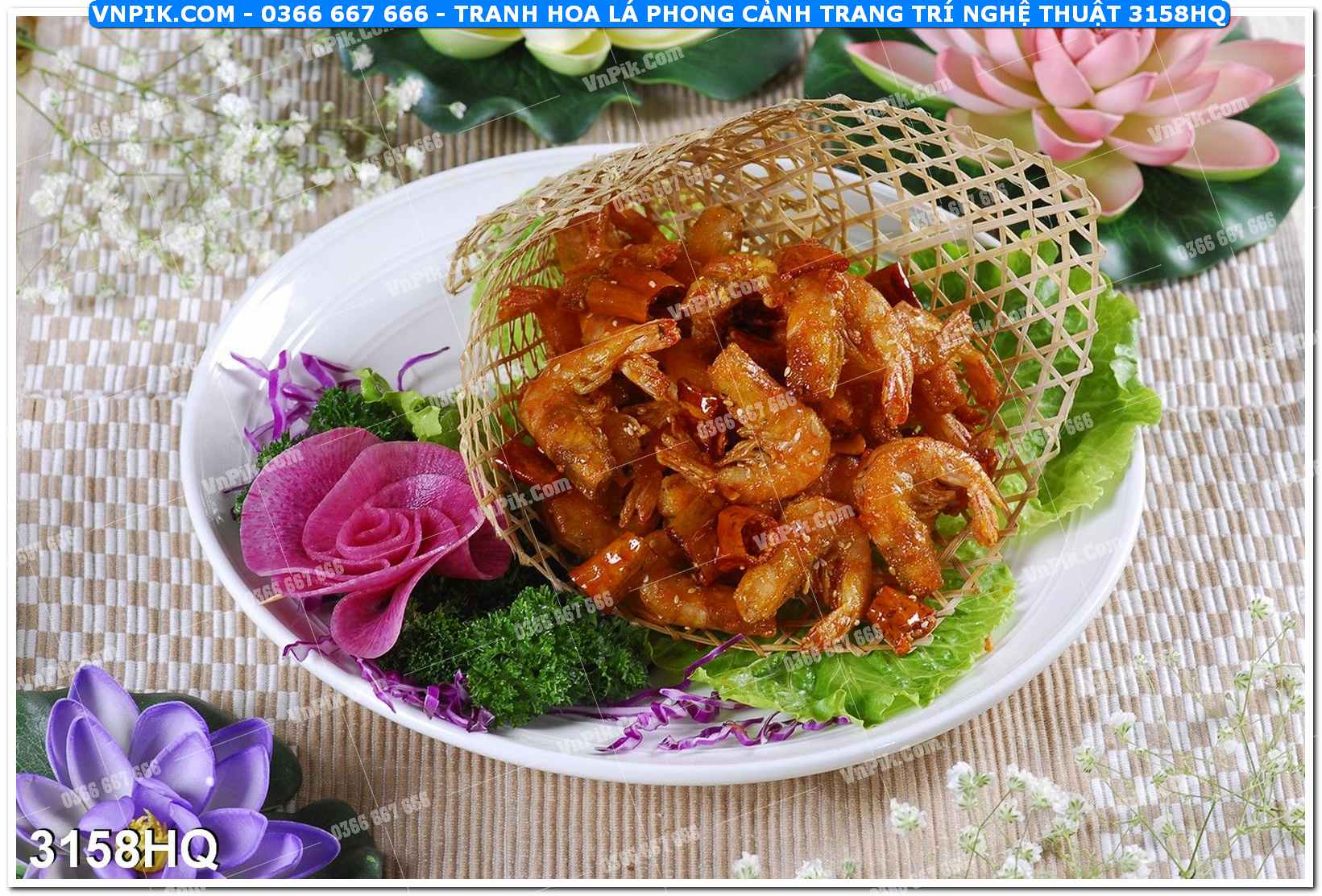 Tranh hoa lá phong cảnh trang trí nghệ thuật 3158HQ