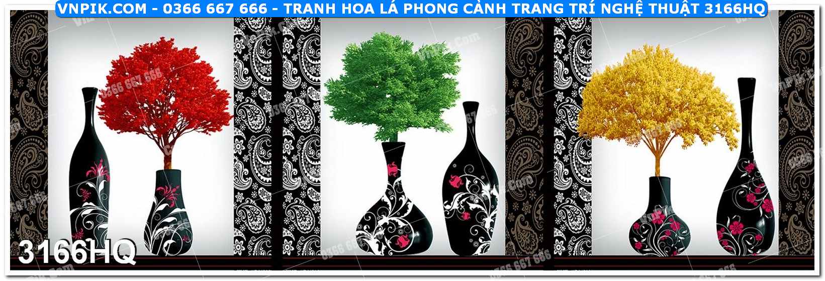 Tranh hoa lá phong cảnh trang trí nghệ thuật 3166HQ