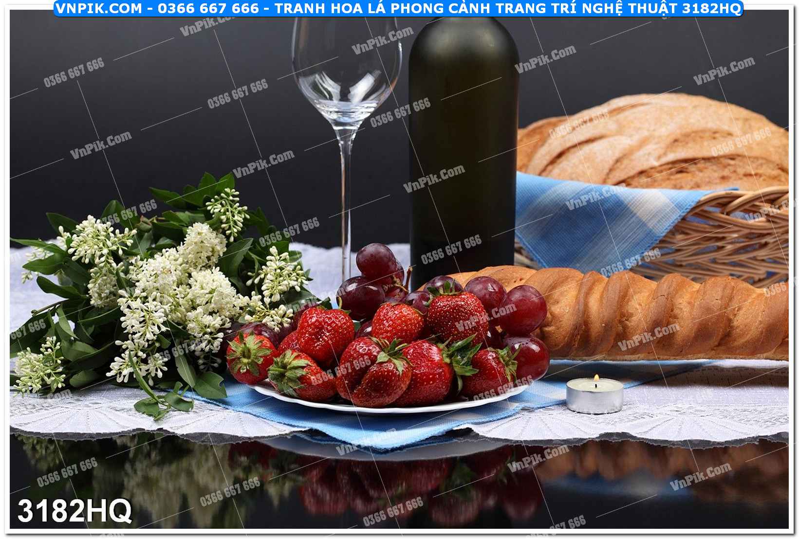 Tranh hoa lá phong cảnh trang trí nghệ thuật 3182HQ
