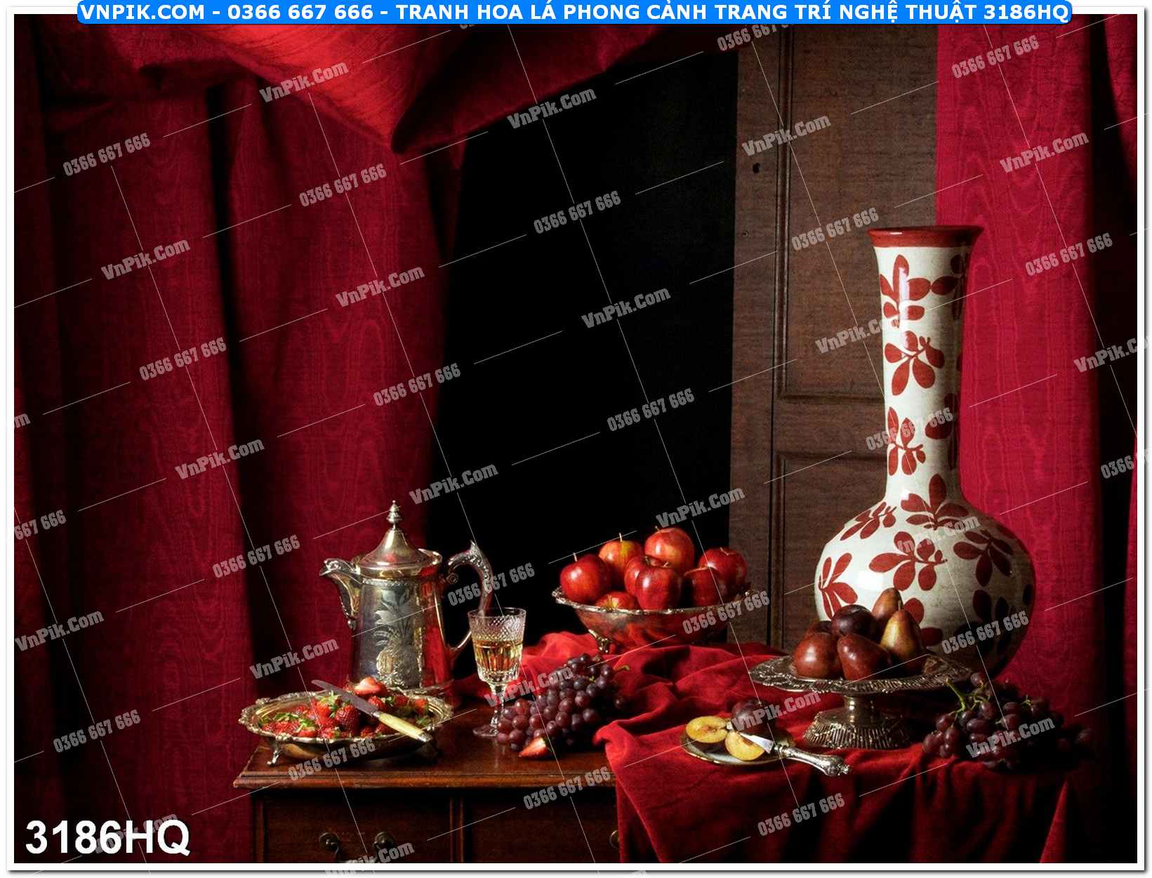 Tranh hoa lá phong cảnh trang trí nghệ thuật 3186HQ