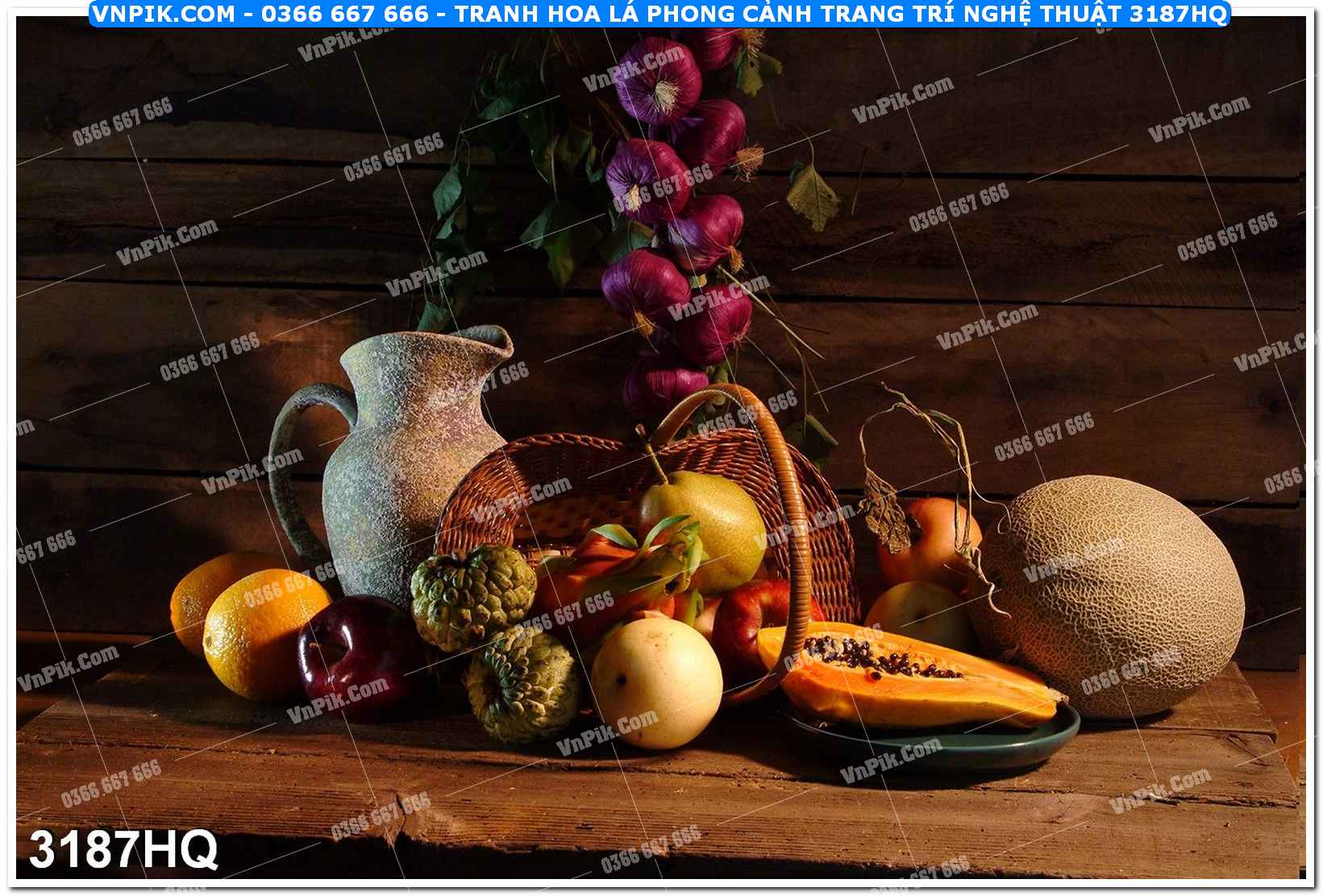 Tranh hoa lá phong cảnh trang trí nghệ thuật 3187HQ