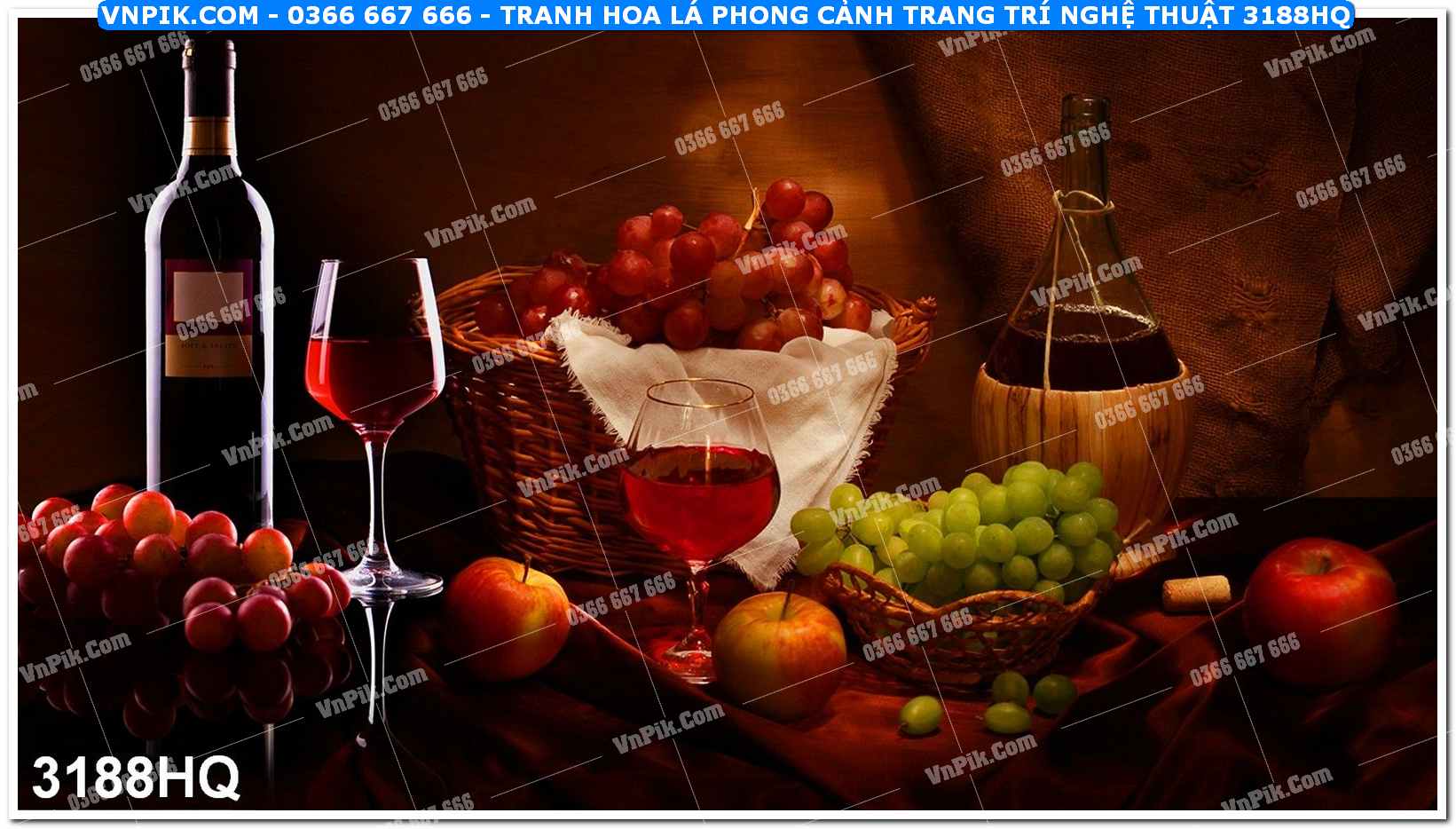 Tranh hoa lá phong cảnh trang trí nghệ thuật 3188HQ