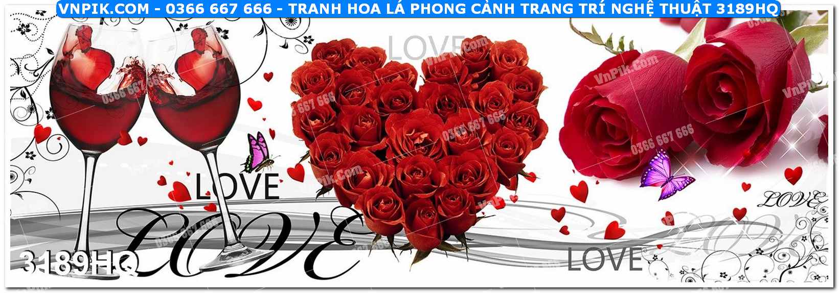 Tranh hoa lá phong cảnh trang trí nghệ thuật 3189HQ