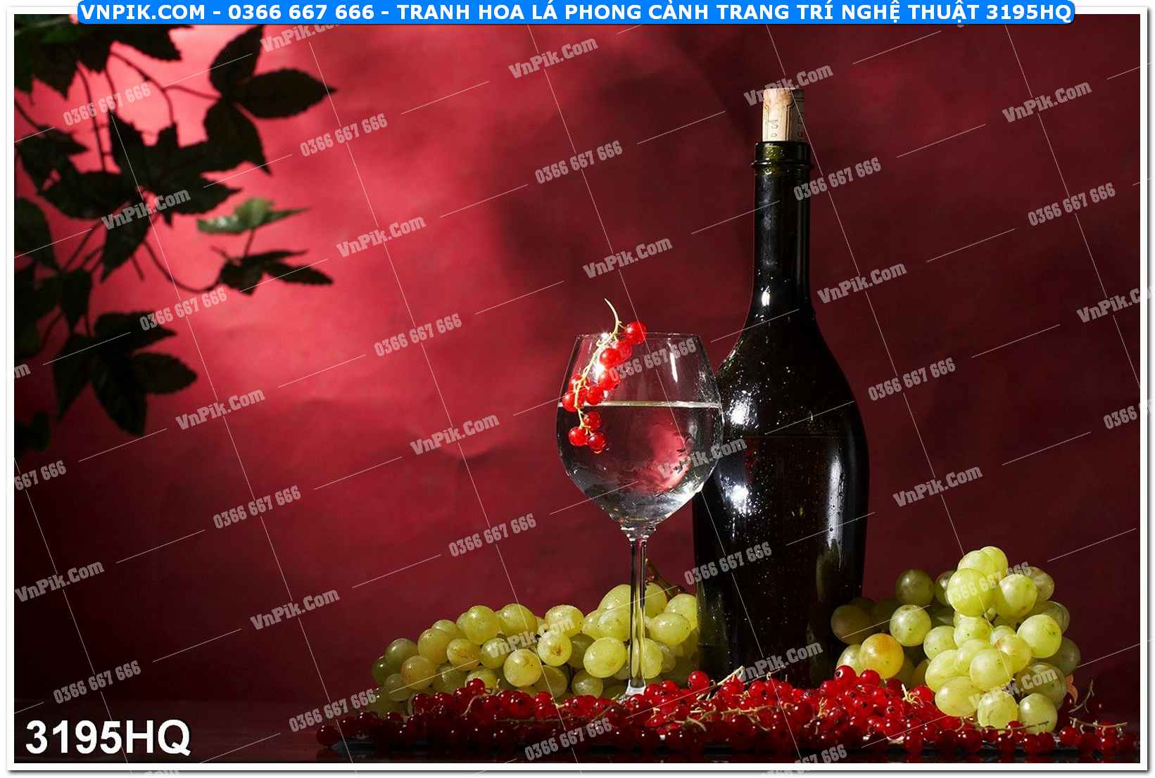 Tranh hoa lá phong cảnh trang trí nghệ thuật 3195HQ