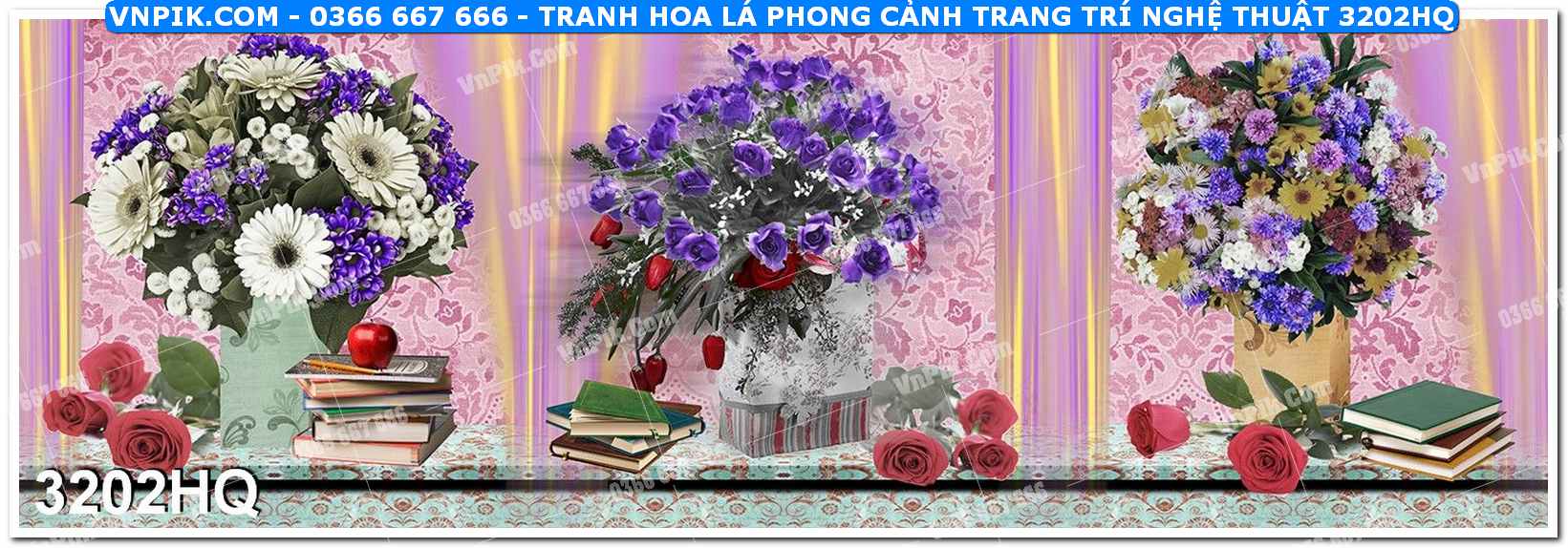 Tranh hoa lá phong cảnh trang trí nghệ thuật 3202HQ