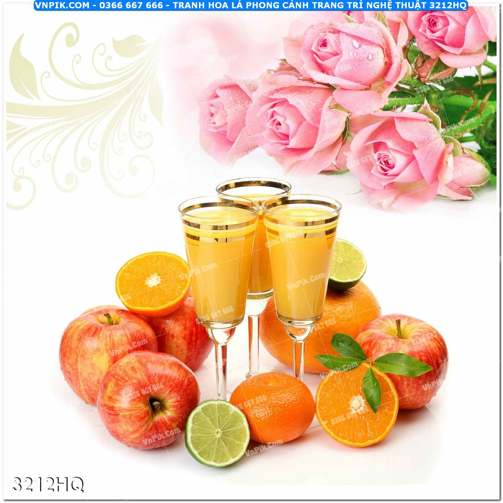 Tranh hoa lá phong cảnh trang trí nghệ thuật 3212HQ