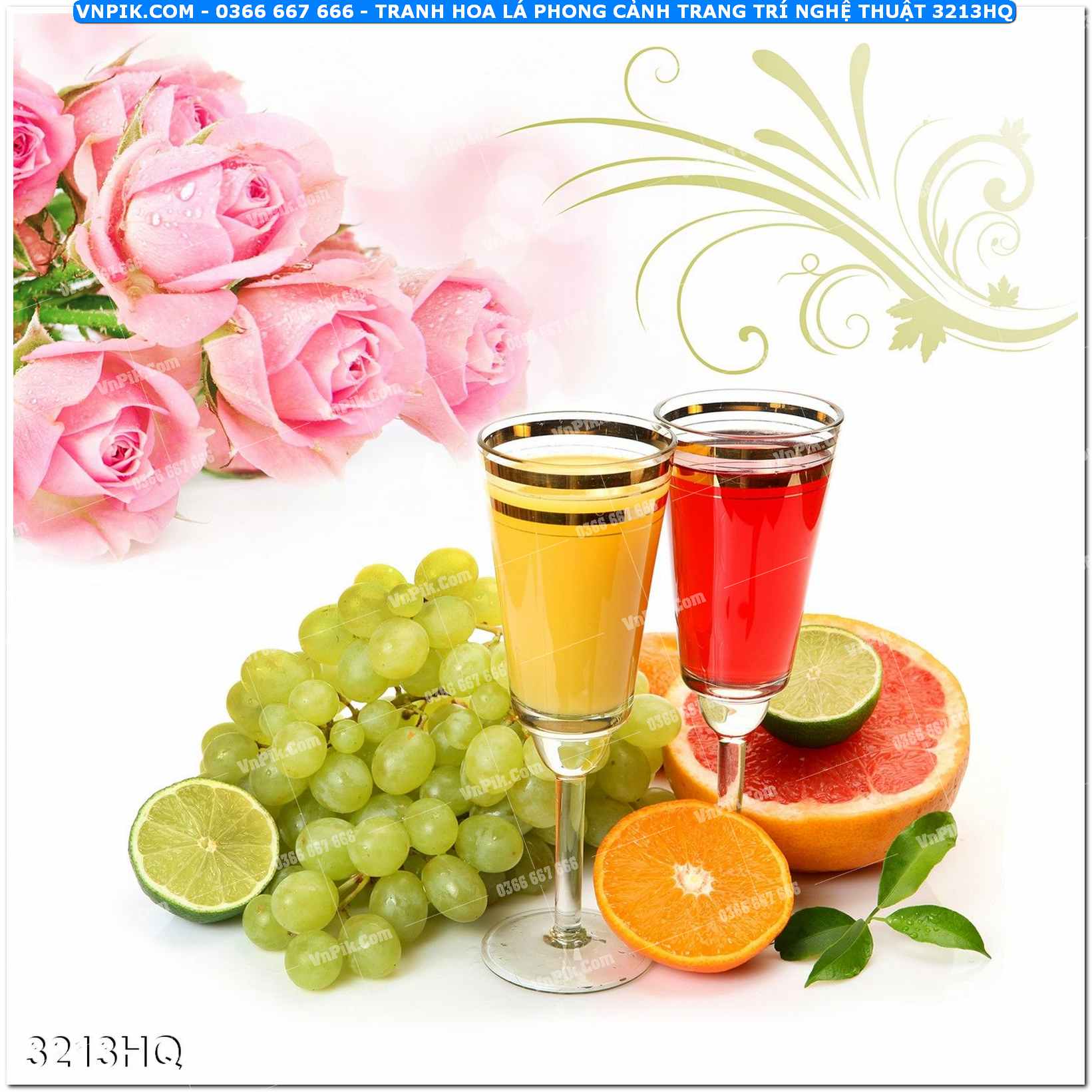 Tranh hoa lá phong cảnh trang trí nghệ thuật 3213HQ
