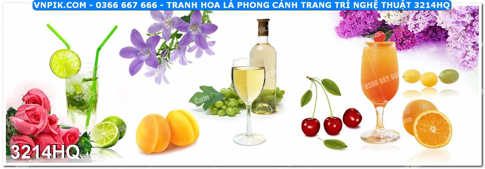 Tranh hoa lá phong cảnh trang trí nghệ thuật 3214HQ