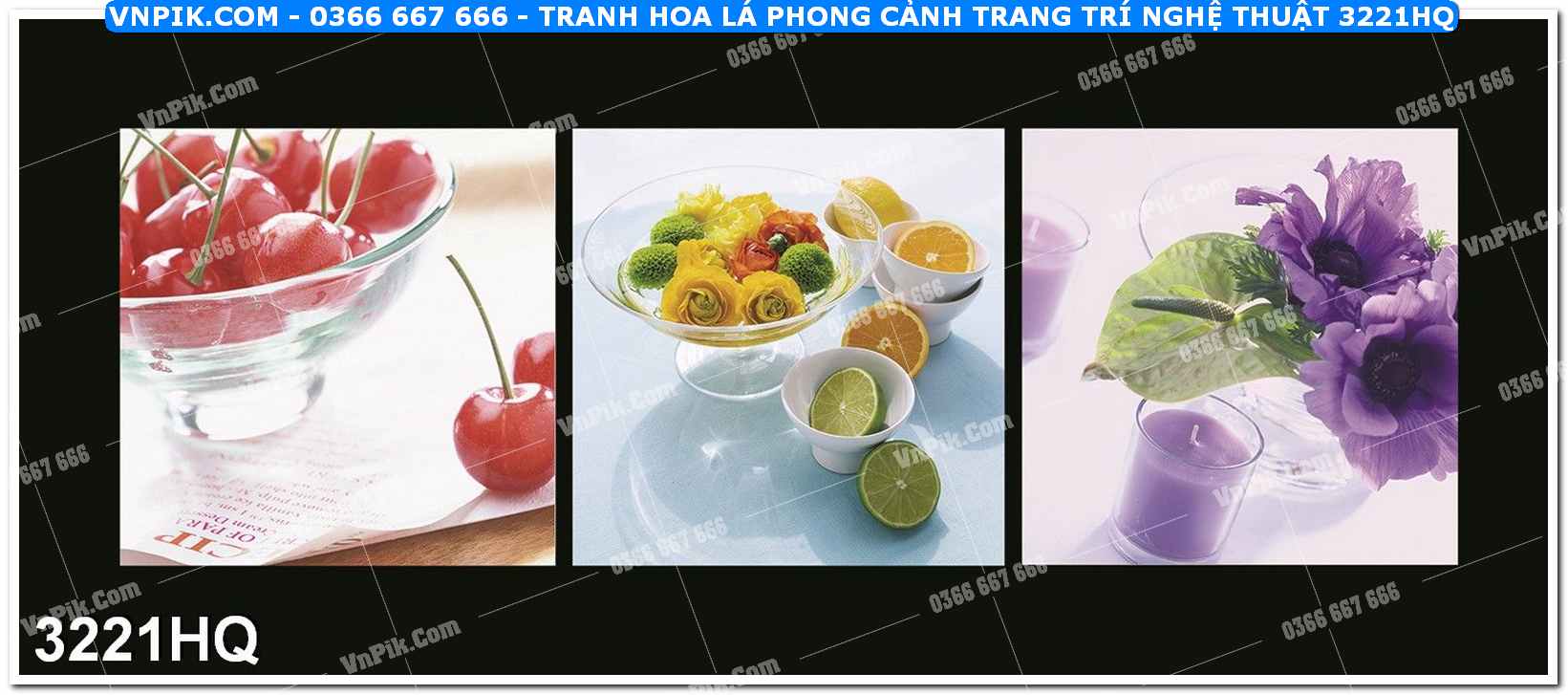 Tranh hoa lá phong cảnh trang trí nghệ thuật 3221HQ