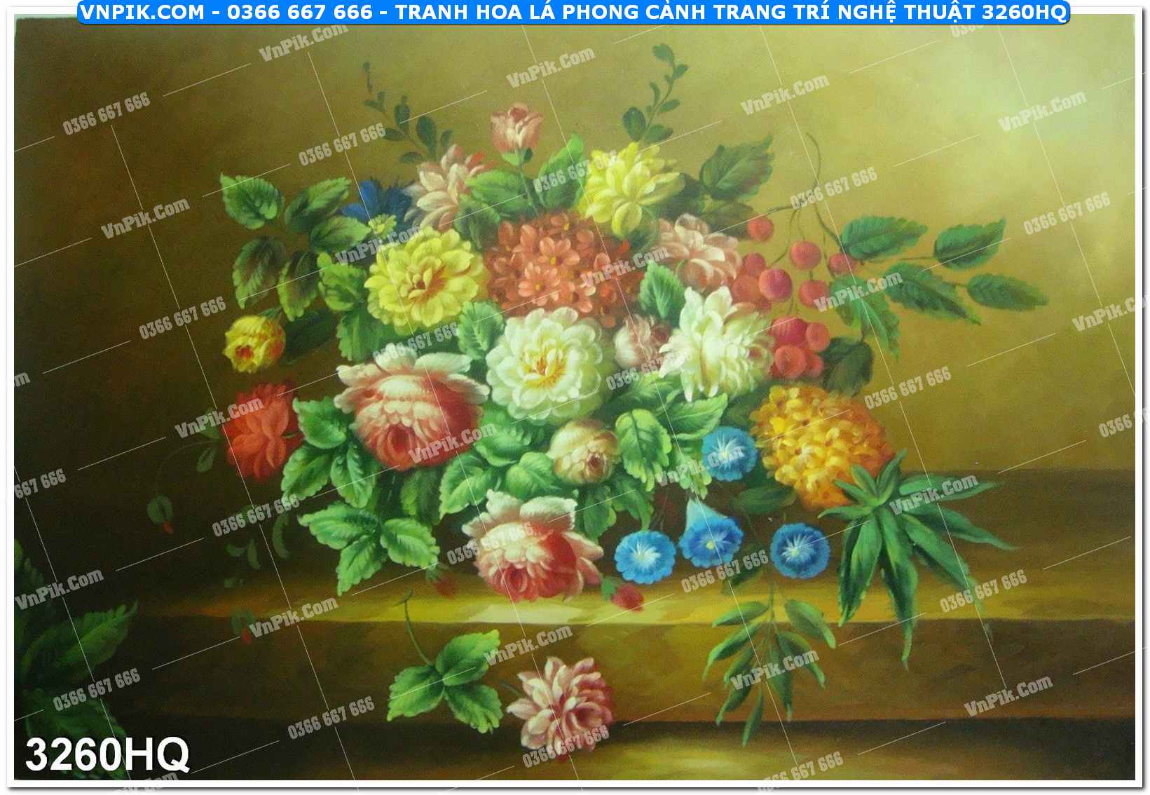 Tranh hoa lá phong cảnh trang trí nghệ thuật 3260HQ