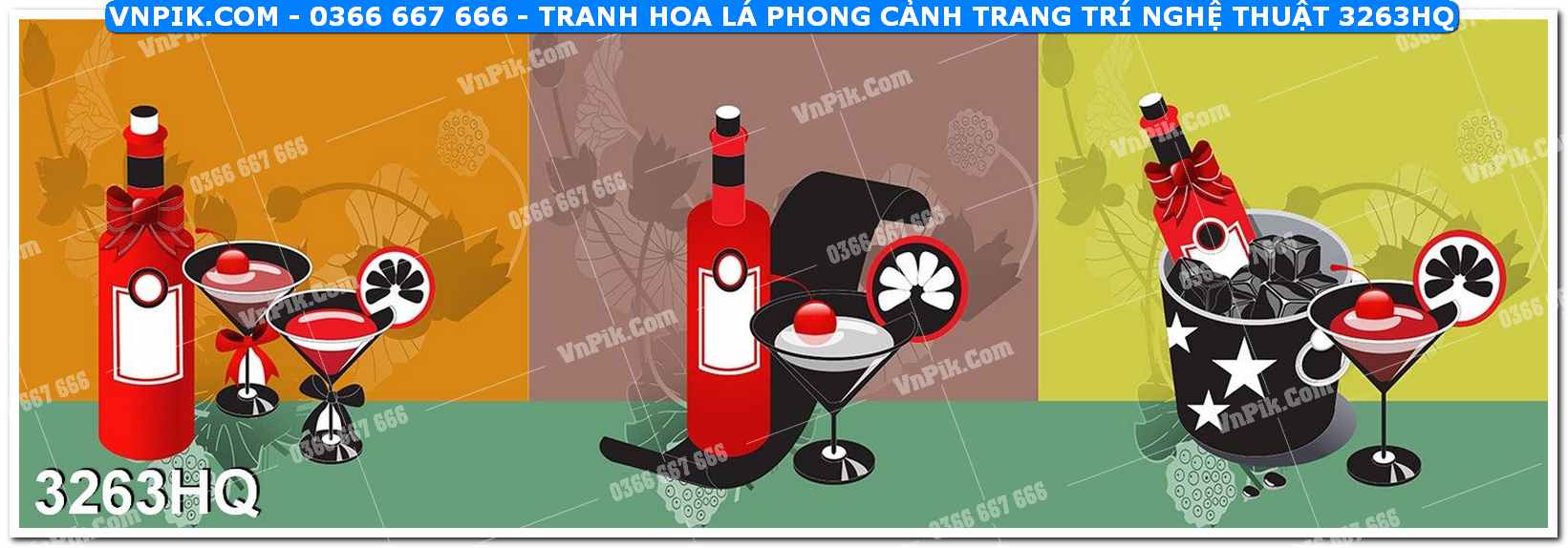 Tranh hoa lá phong cảnh trang trí nghệ thuật 3263HQ