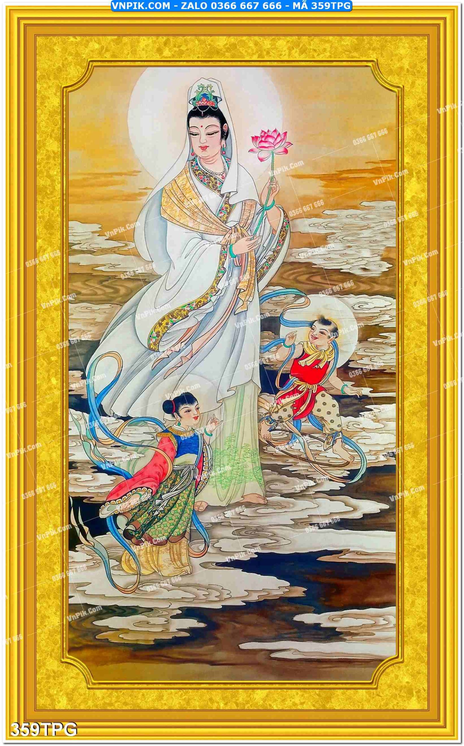 Tranh Phật Giáo Treo Tường – Tranh Bồ Tát Mã File 359TPG