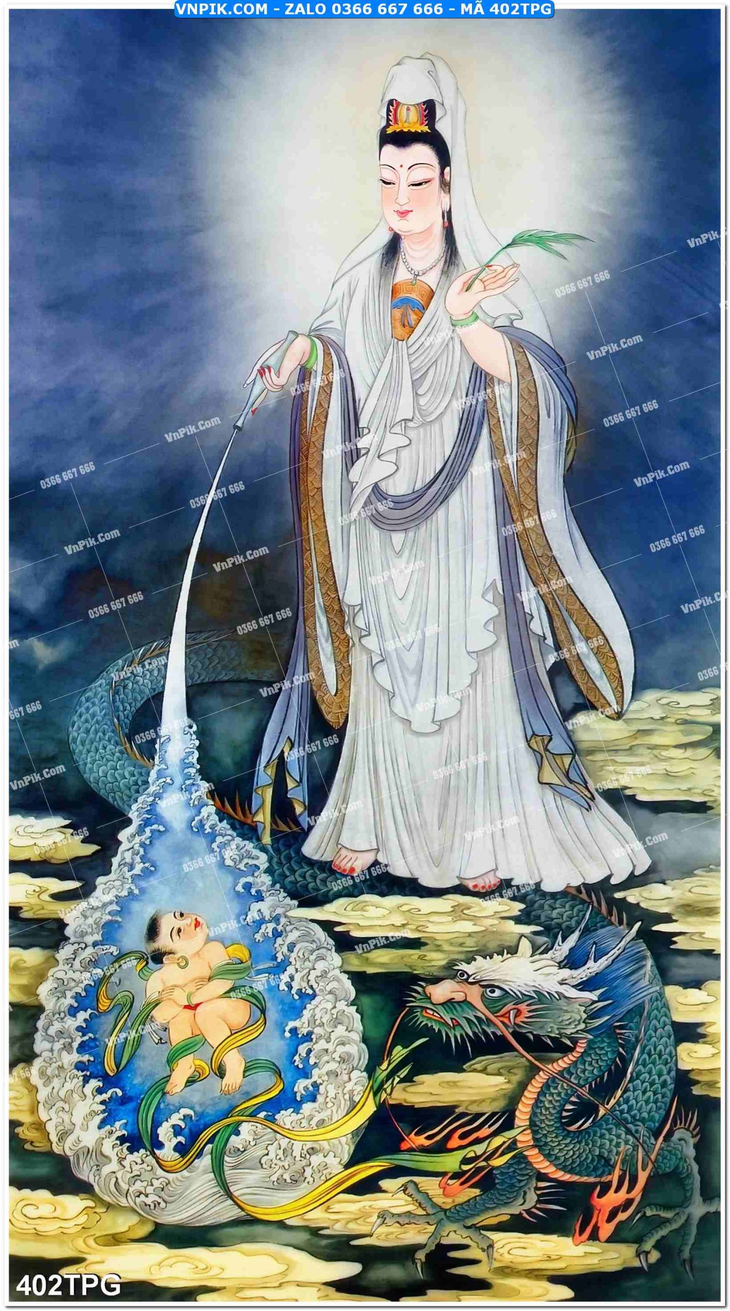 Tranh Phật Giáo Treo Tường – Tranh Bồ Tát Mã File 402TPG