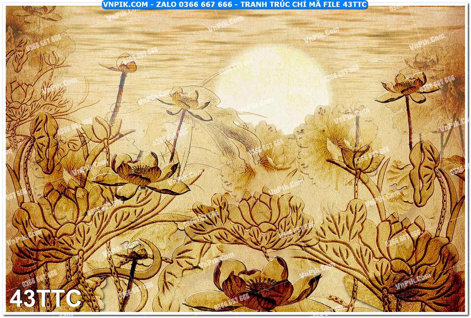 Tranh trúc chỉ – tranh trang trí bàn thờ 43TTC