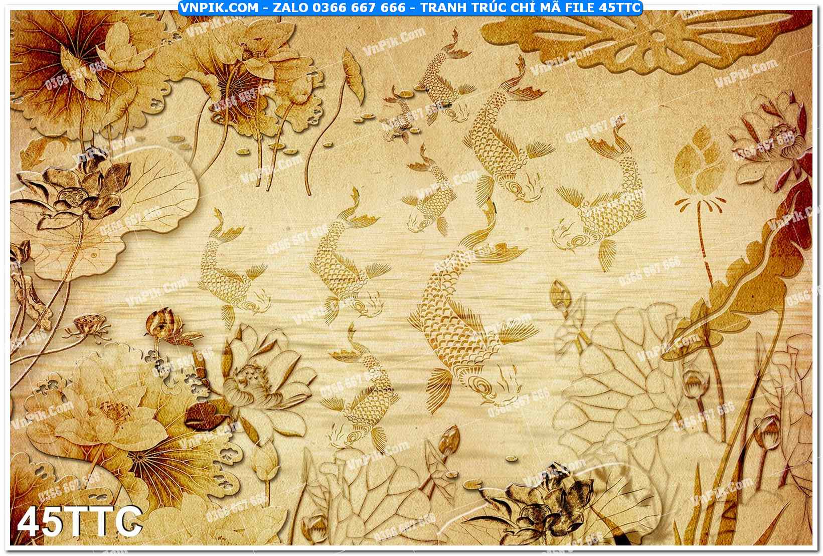 Tranh trúc chỉ – tranh trang trí bàn thờ 45TTC