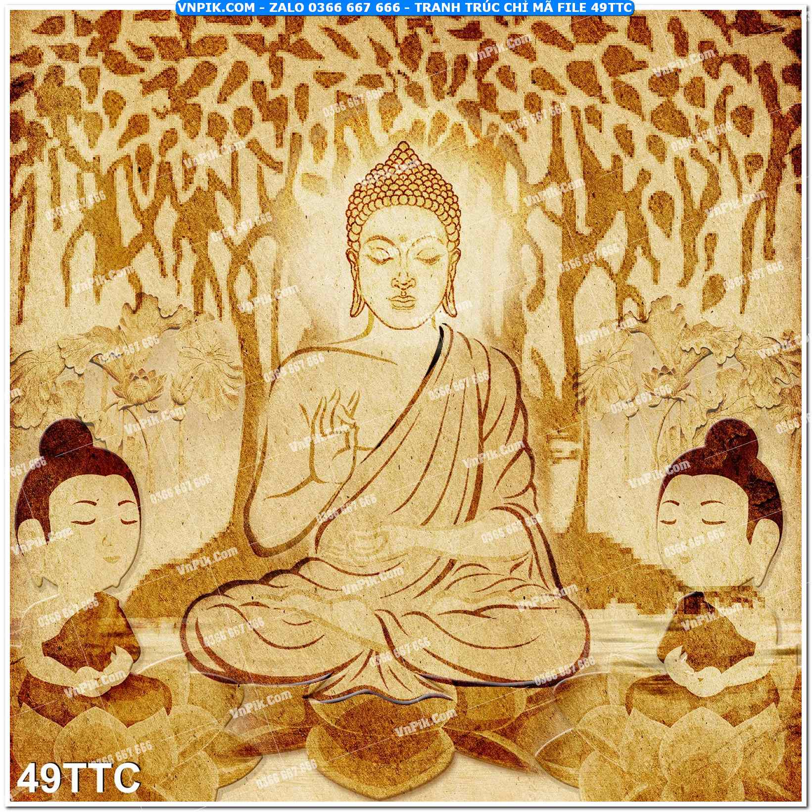 Tranh trúc chỉ – tranh trang trí bàn thờ 49TTC