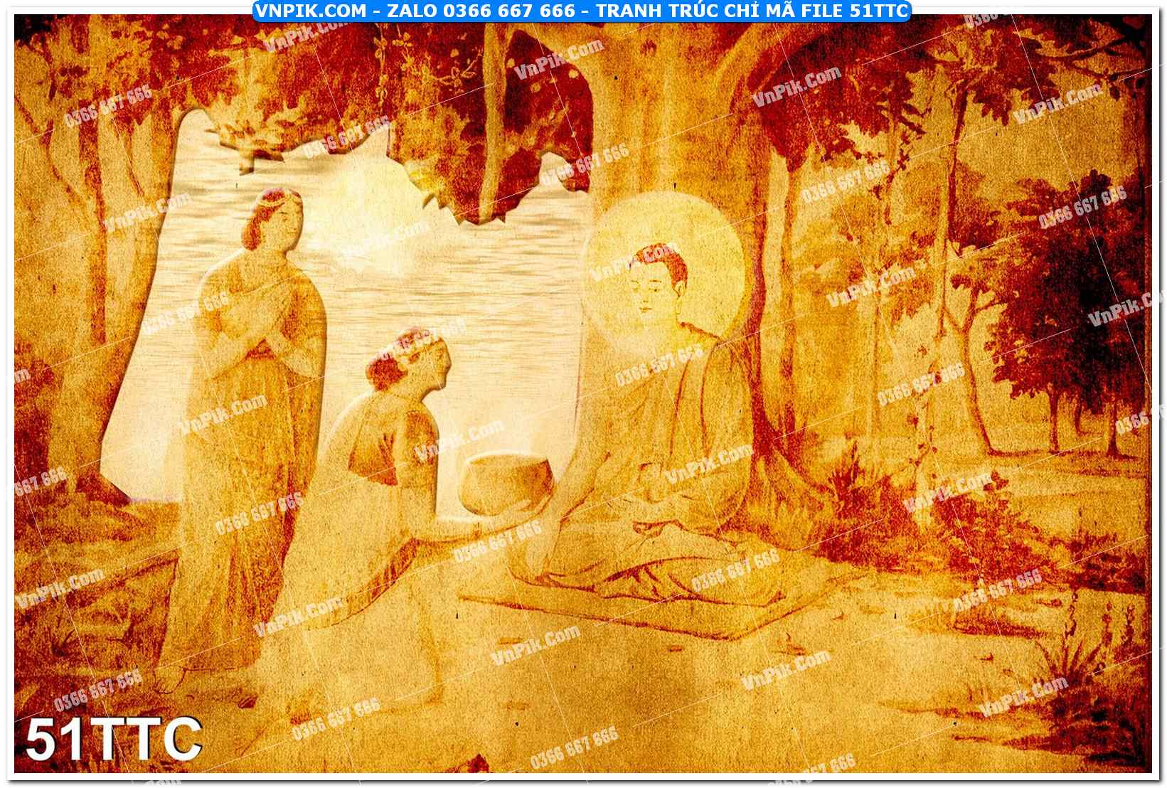 Tranh trúc chỉ – tranh trang trí bàn thờ 51TTC