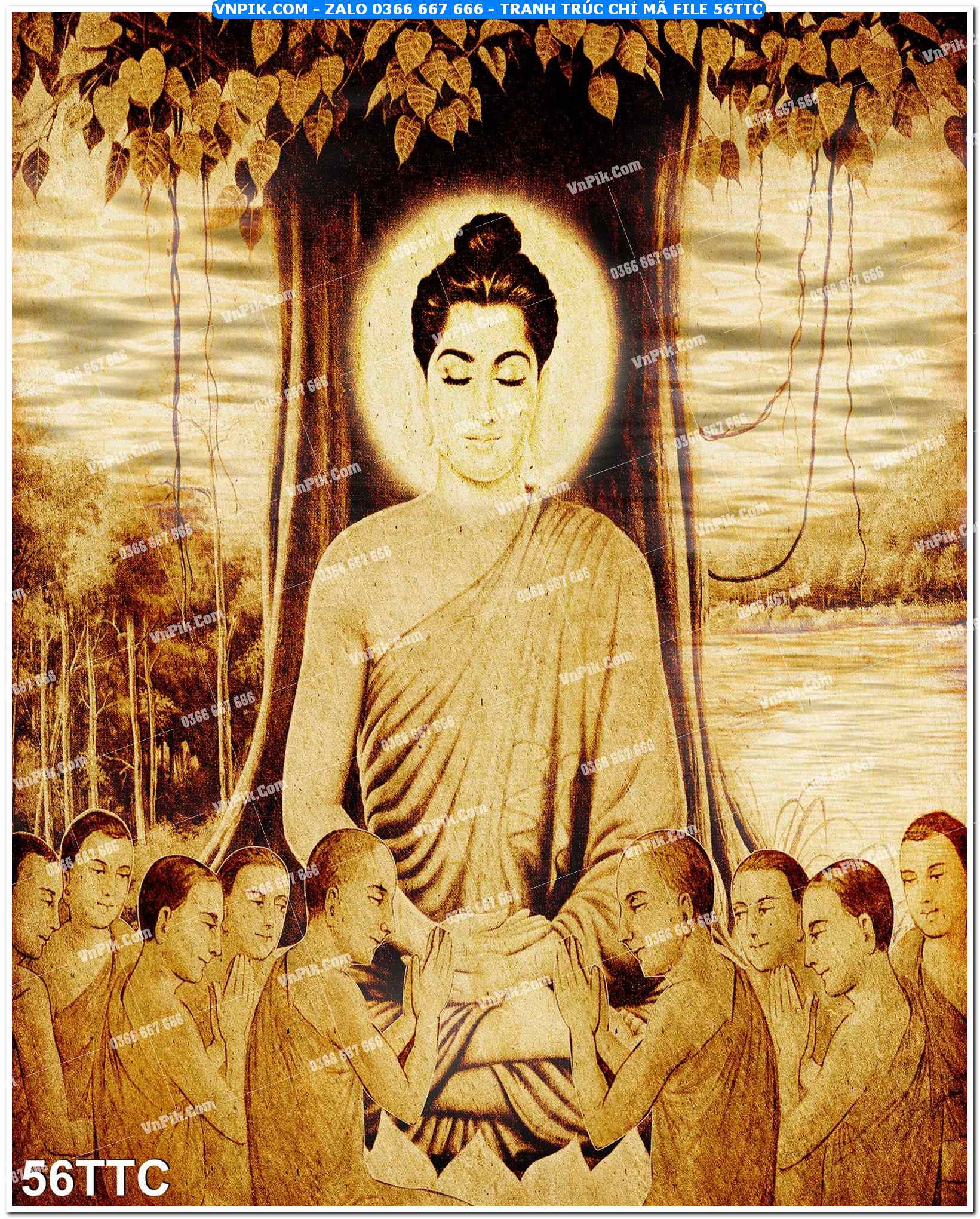 Tranh trúc chỉ – tranh trang trí bàn thờ 56TTC