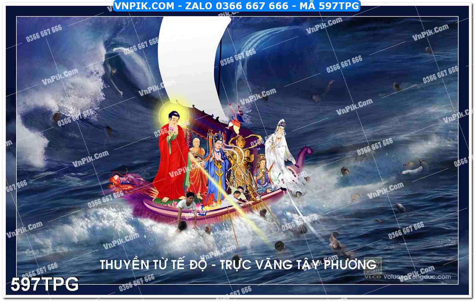 Tranh Phật Giáo Treo Tường – Tranh Bồ Tát Mã File 597TPG