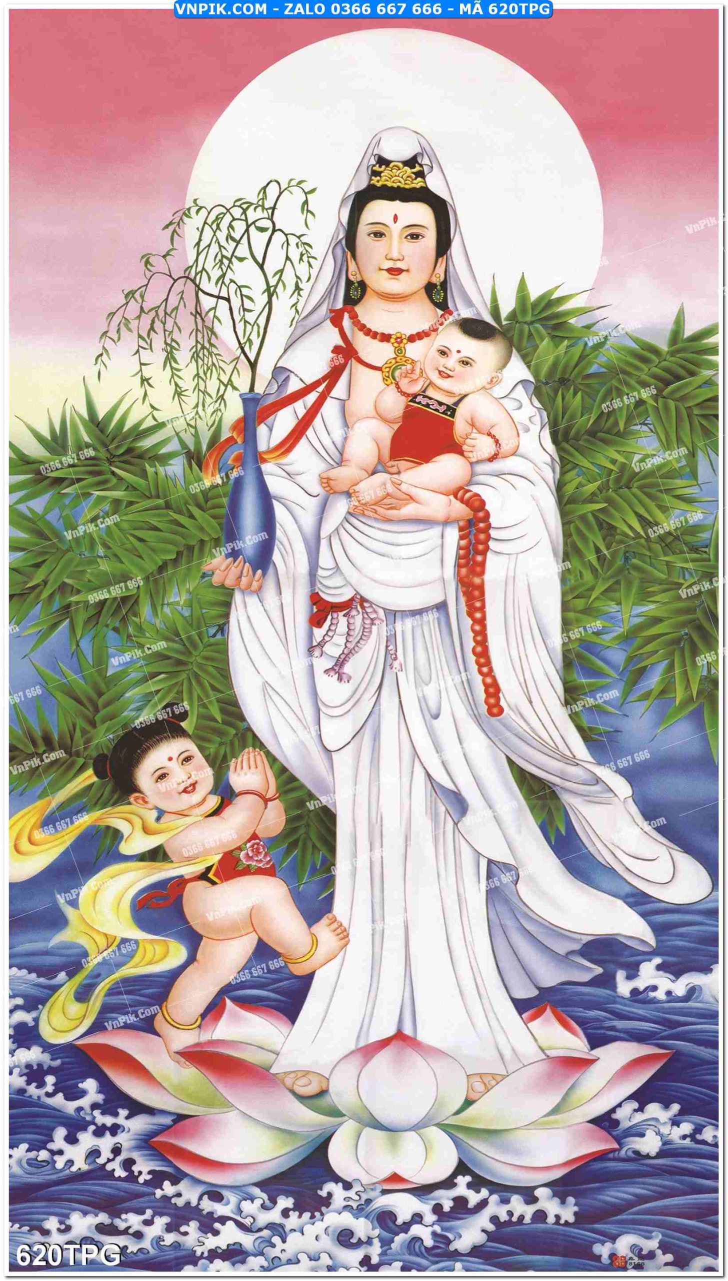 Tranh Phật Giáo Treo Tường – Tranh Bồ Tát Mã File 620TPG