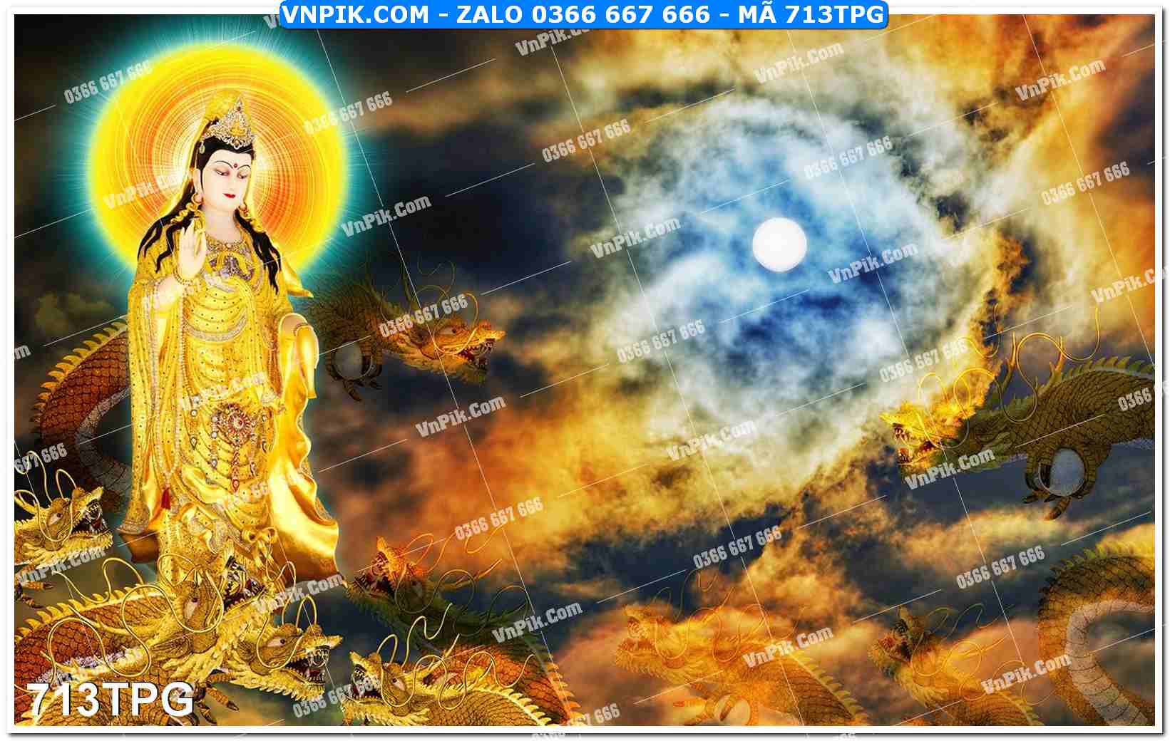 Tranh Phật Giáo Treo Tường – Tranh Bồ Tát Mã File 713TPG