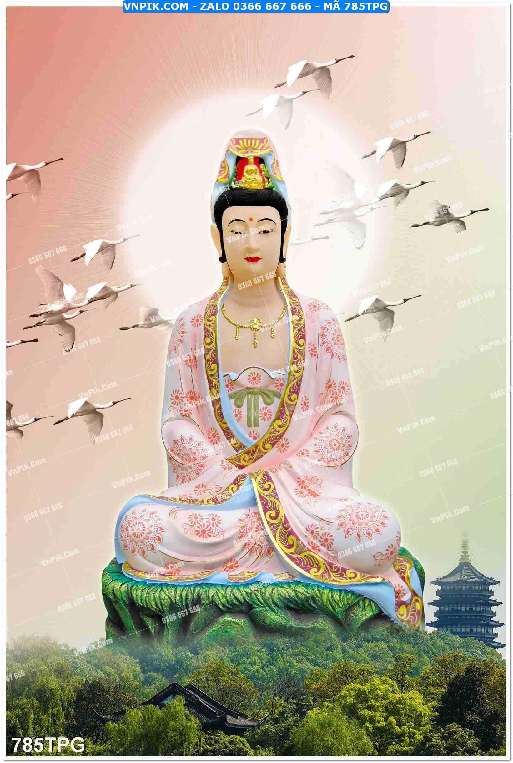 Tranh Phật Giáo Treo Tường – Tranh Bồ Tát Mã File 785TPG
