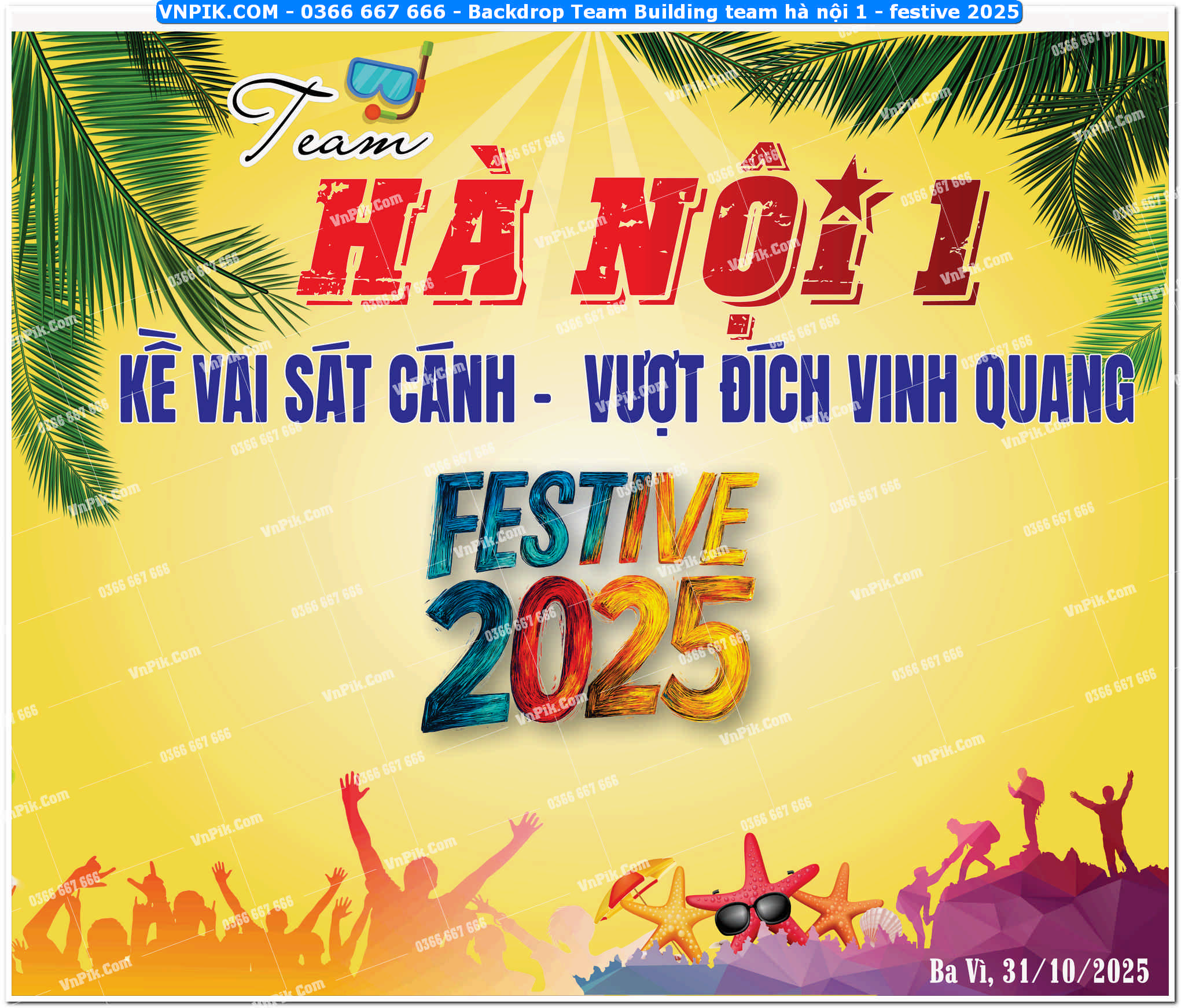 Backdrop Team Building team hà nội 1 – festive 2025