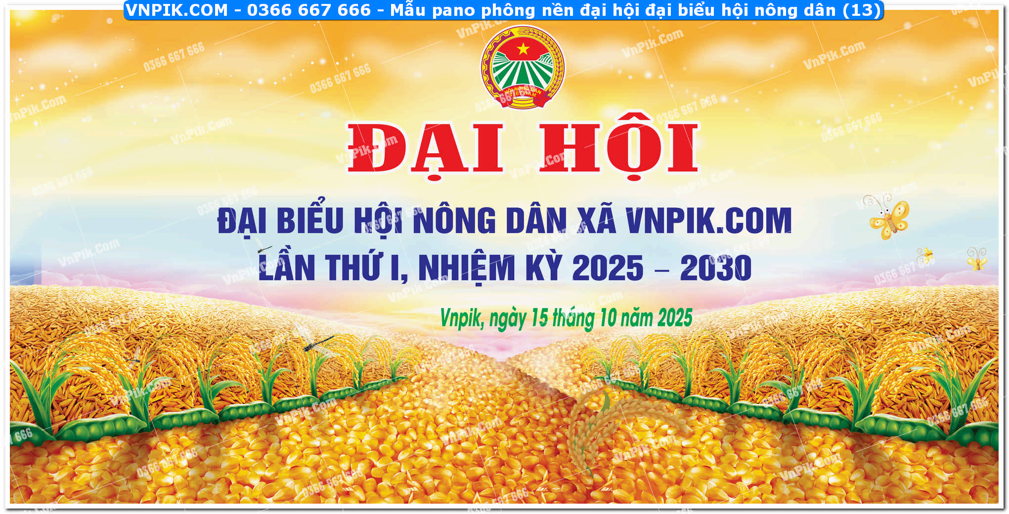 Mẫu pano phông nền đại hội đại biểu hội nông dân (13)