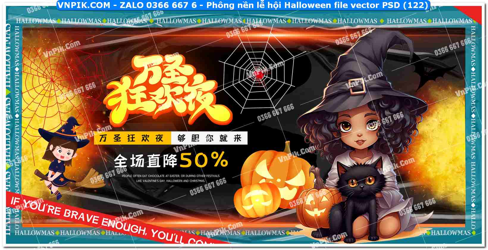 Phông nền lễ hội Halloween file vector PSD (122)