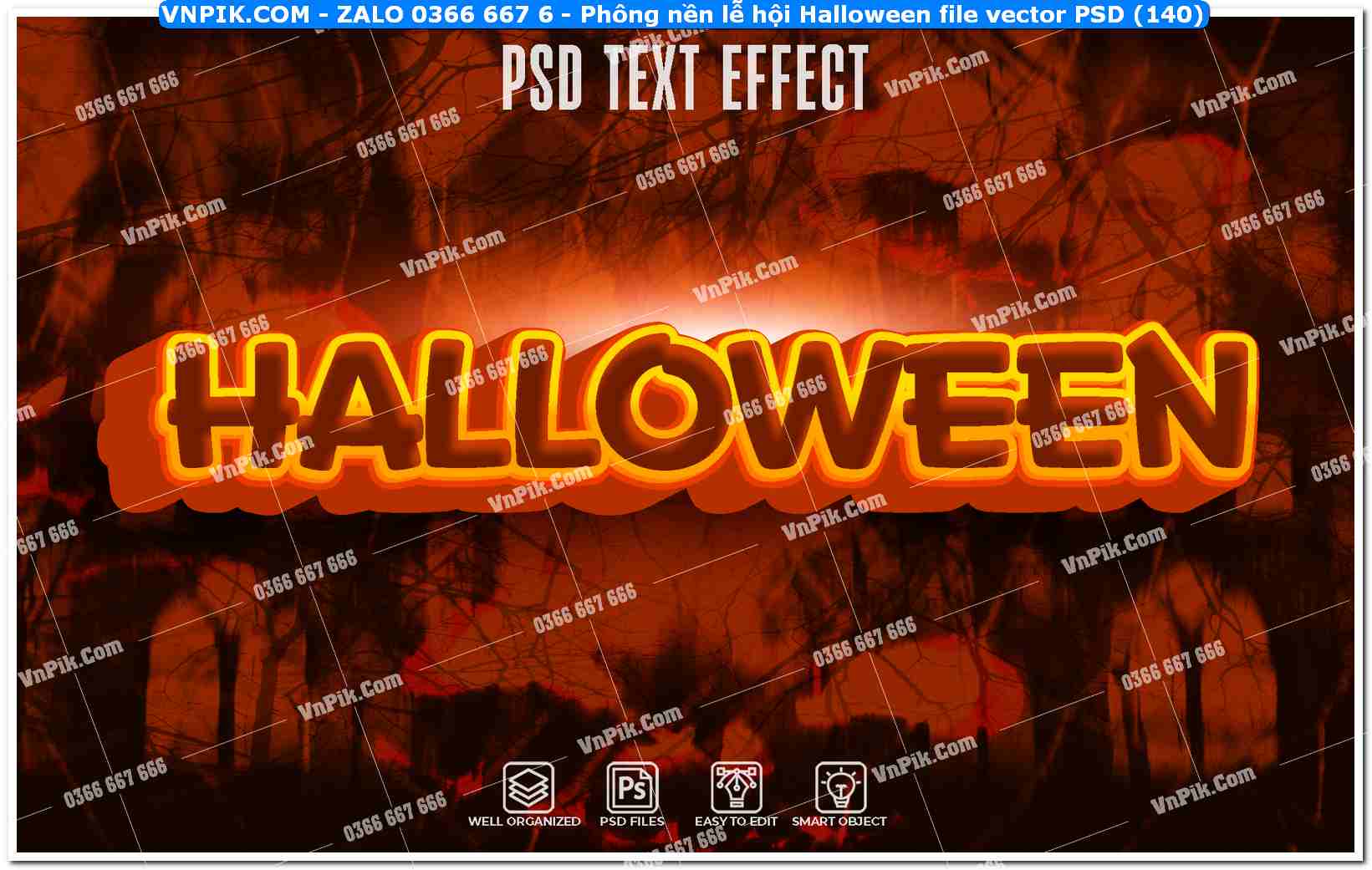 Phông nền lễ hội Halloween file vector PSD (140)
