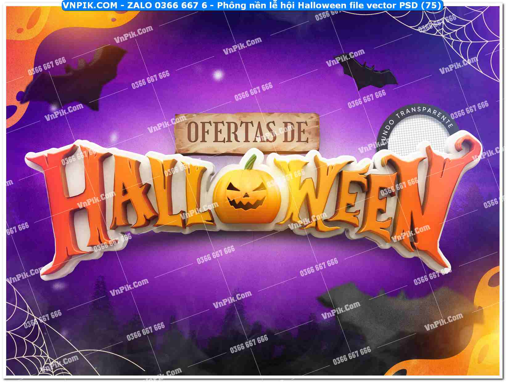 Phông nền lễ hội Halloween file vector PSD (75)