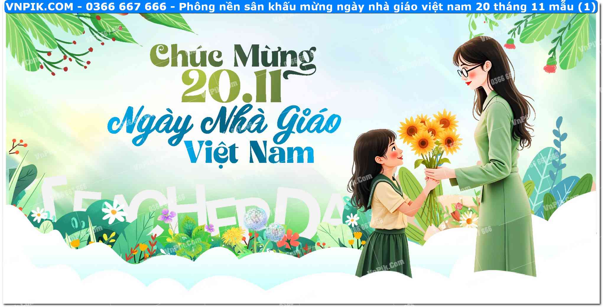 Phông nền sân khấu mừng ngày nhà giáo việt nam 20 tháng 11 mẫu (1)
