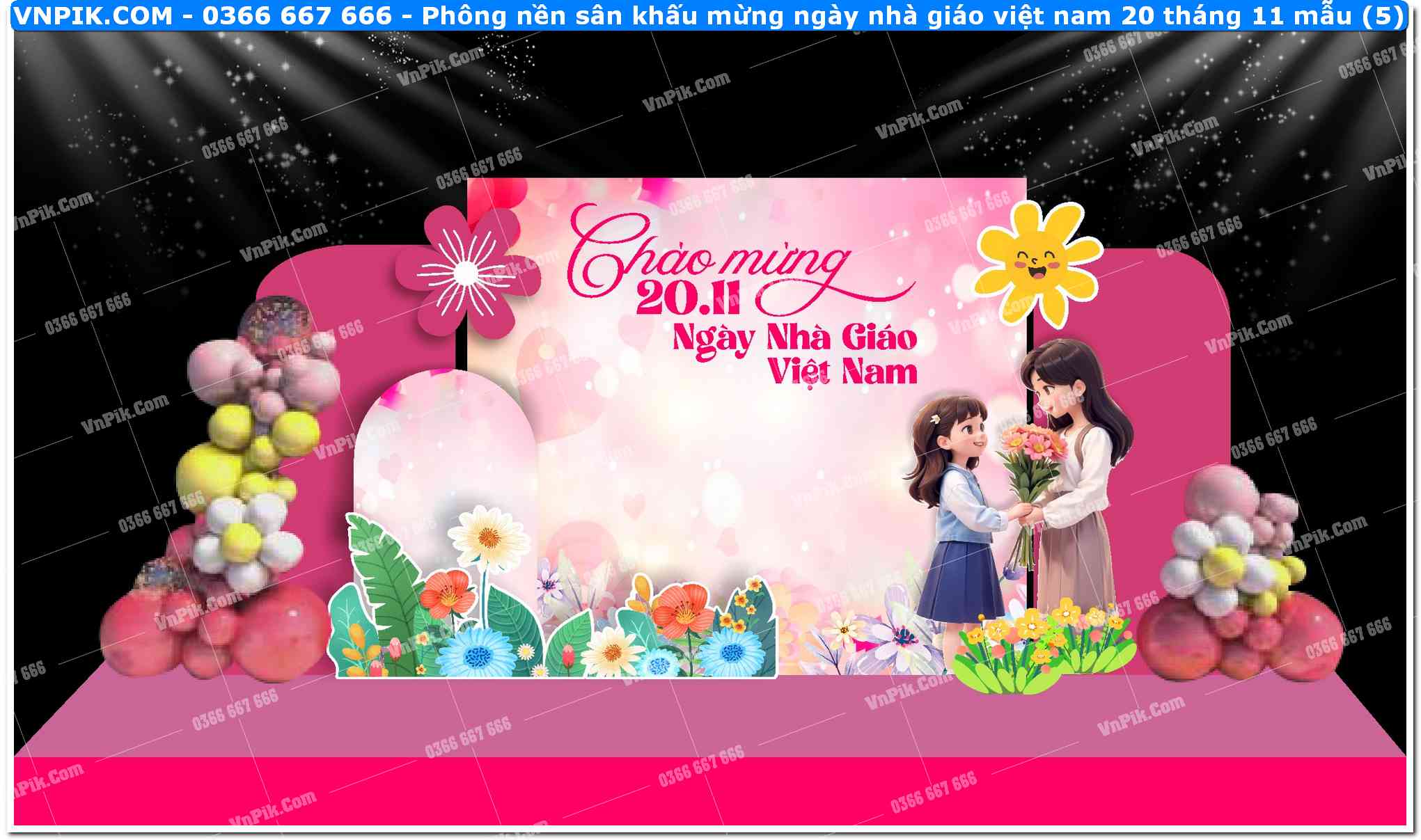 Phông nền sân khấu mừng ngày nhà giáo việt nam 20 tháng 11 mẫu (5)