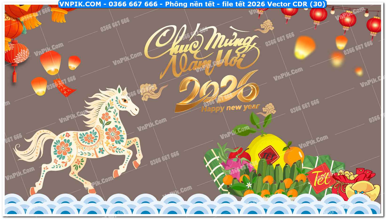 Phông nền tết – file tết 2026 Vector CDR (30)
