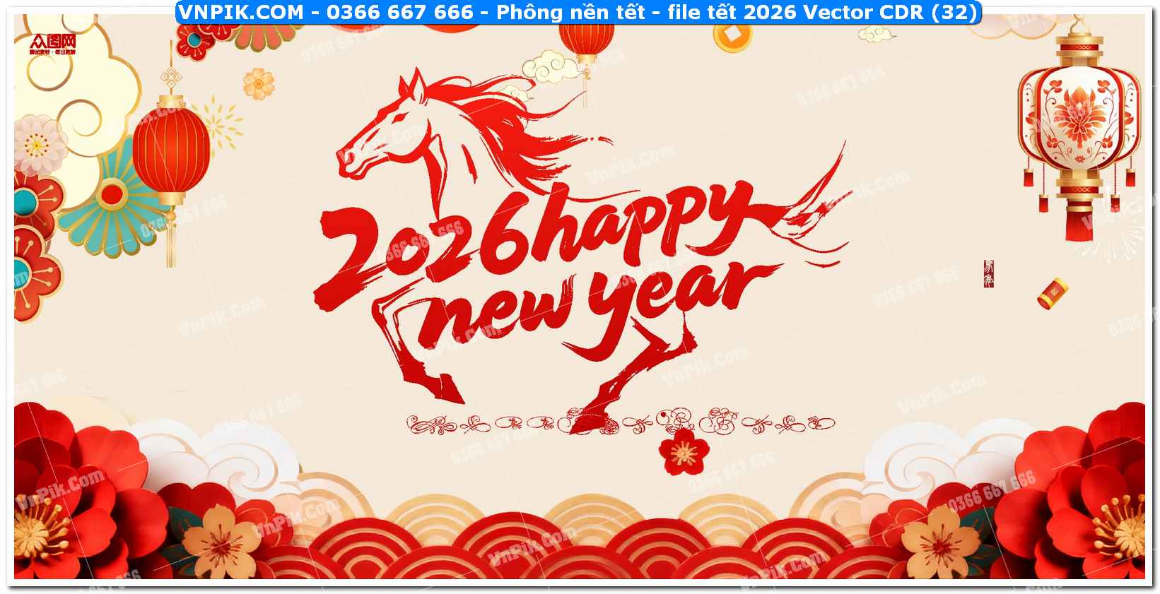 Phông nền tết – file tết 2026 Vector CDR (32)