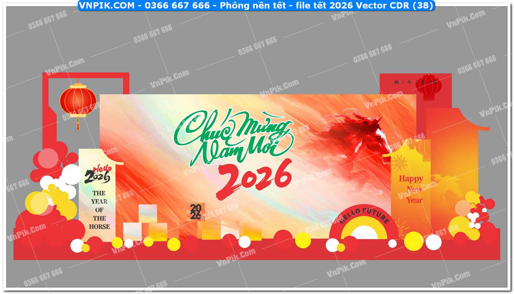 Phông nền tết – file tết 2026 Vector CDR (38)