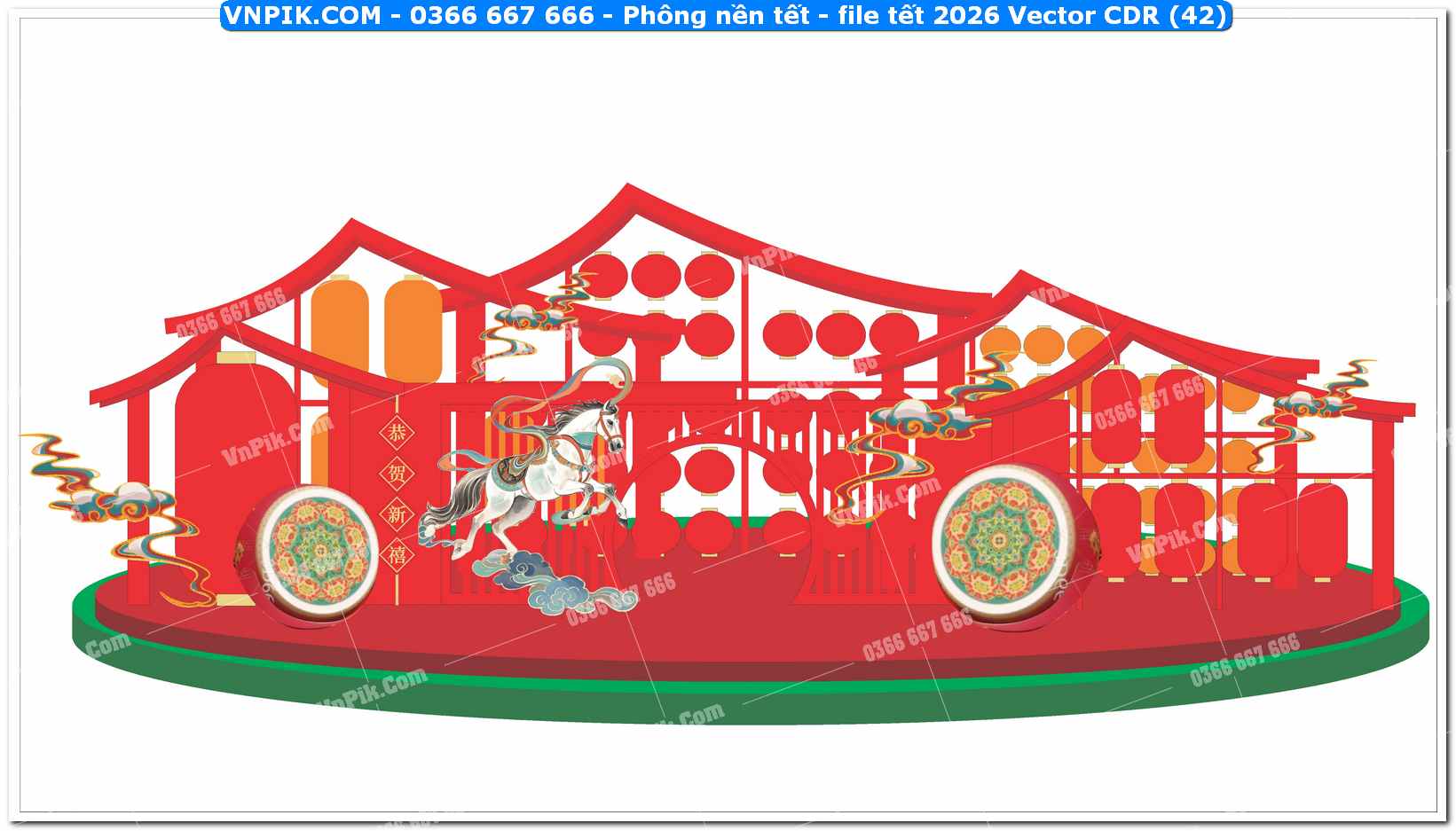 Phông nền tết – file tết 2026 Vector CDR (42)