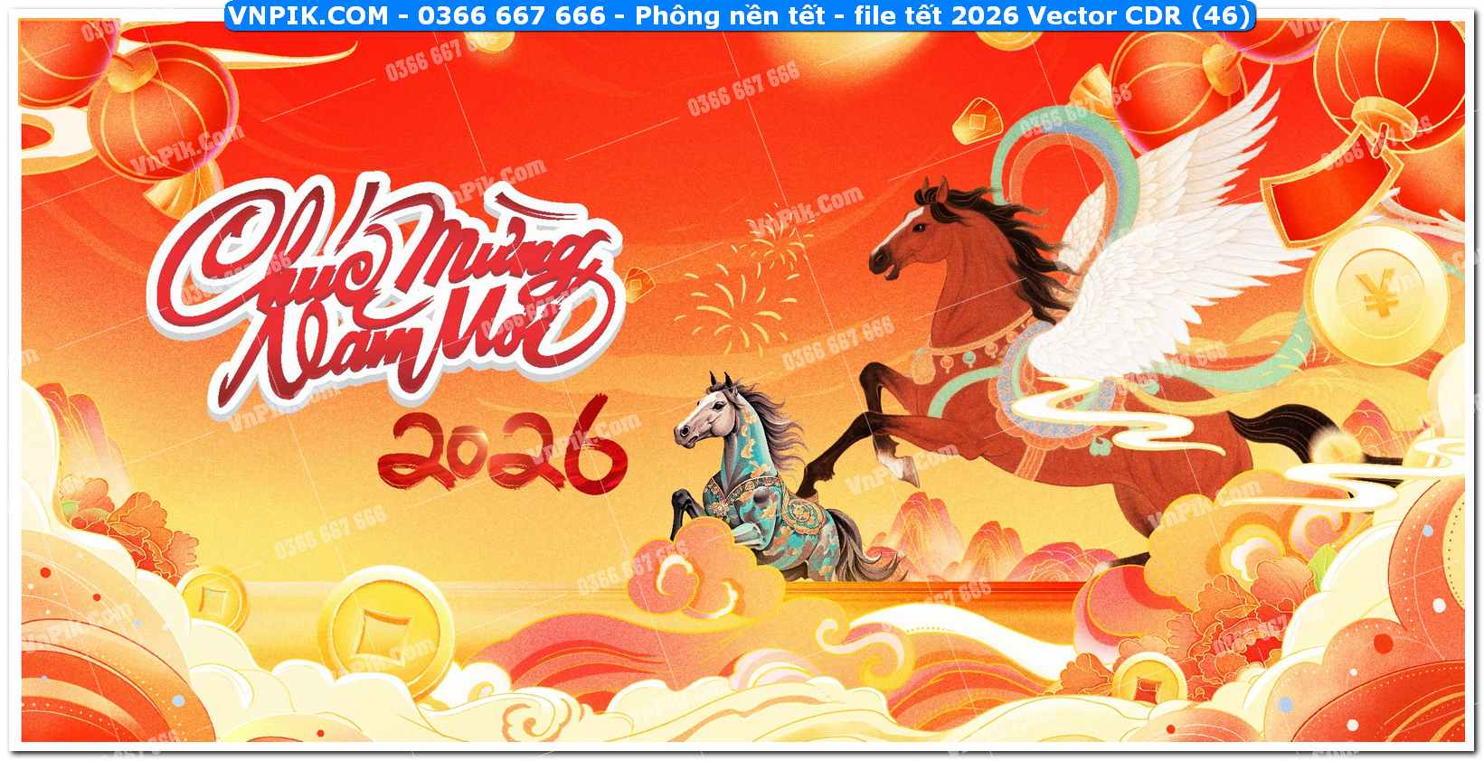 Phông nền tết – file tết 2026 Vector CDR (46)