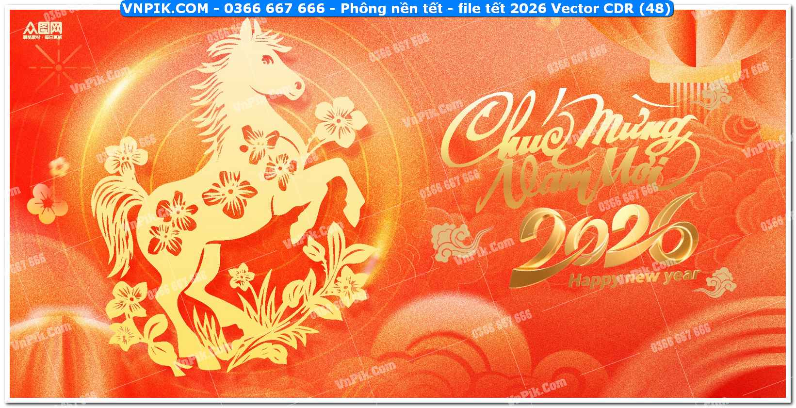 Phông nền tết – file tết 2026 Vector CDR (48)