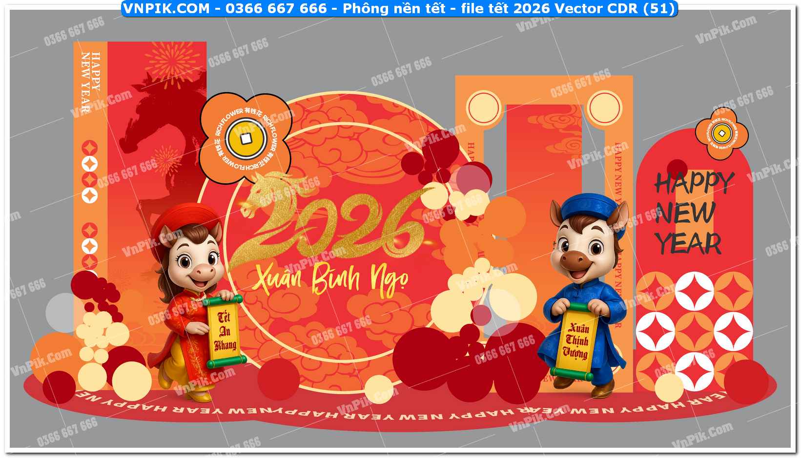 Phông nền tết – file tết 2026 Vector CDR (51)