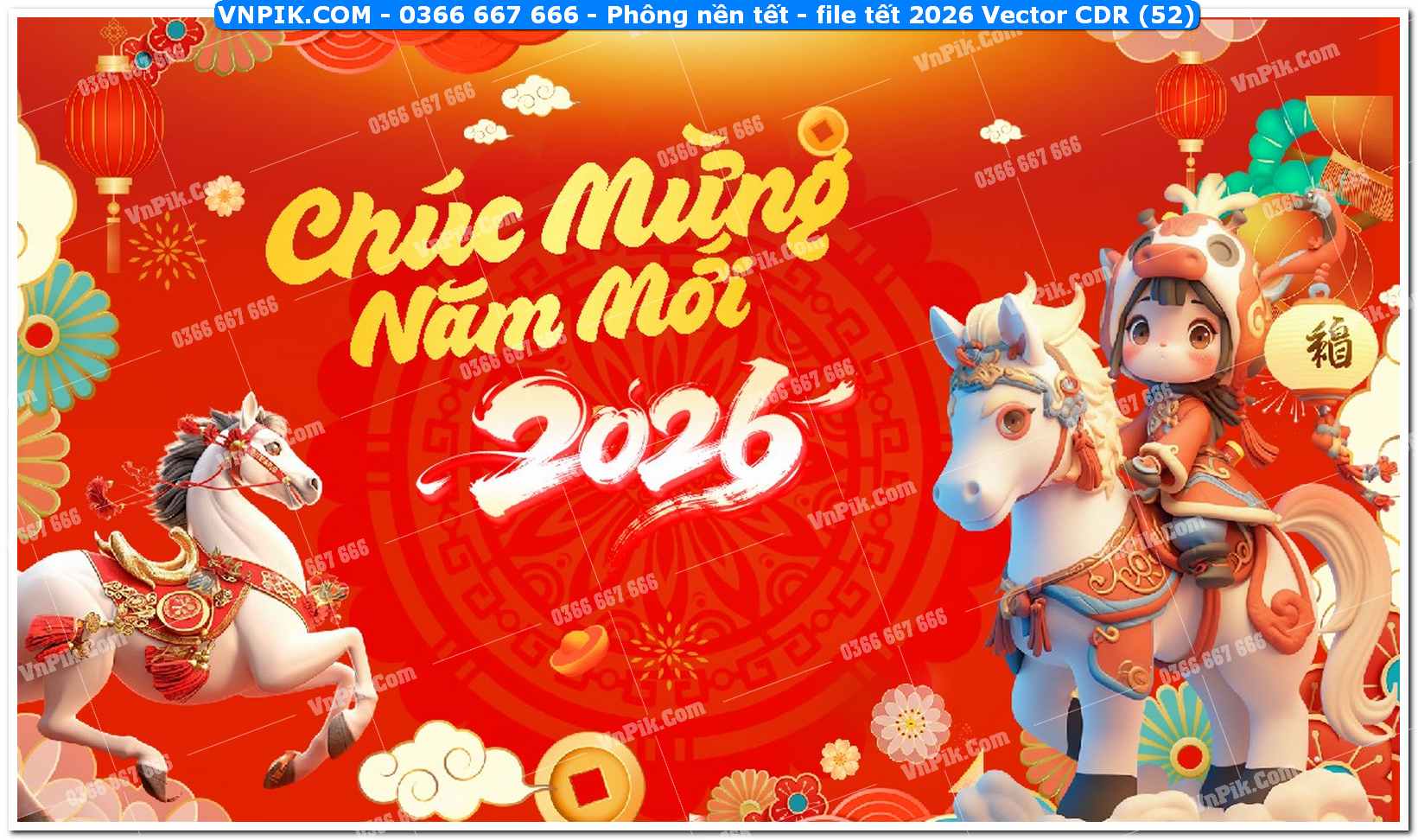 Phông nền tết – file tết 2026 Vector CDR (52)