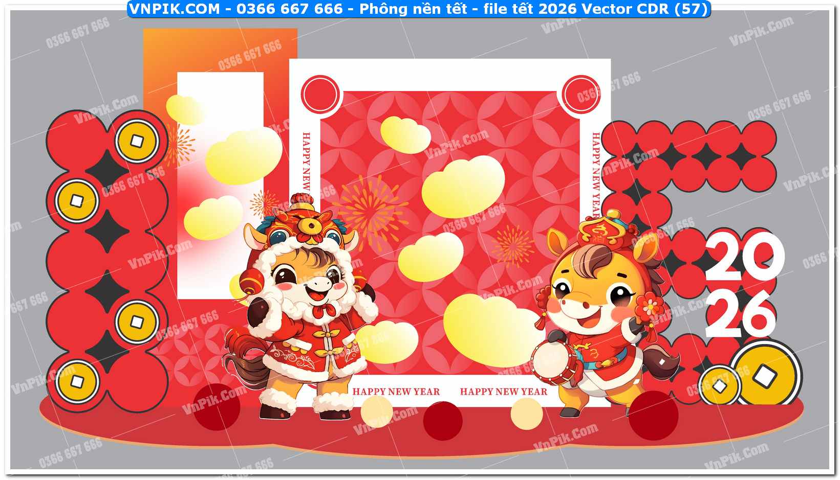 Phông nền tết – file tết 2026 Vector CDR (57)