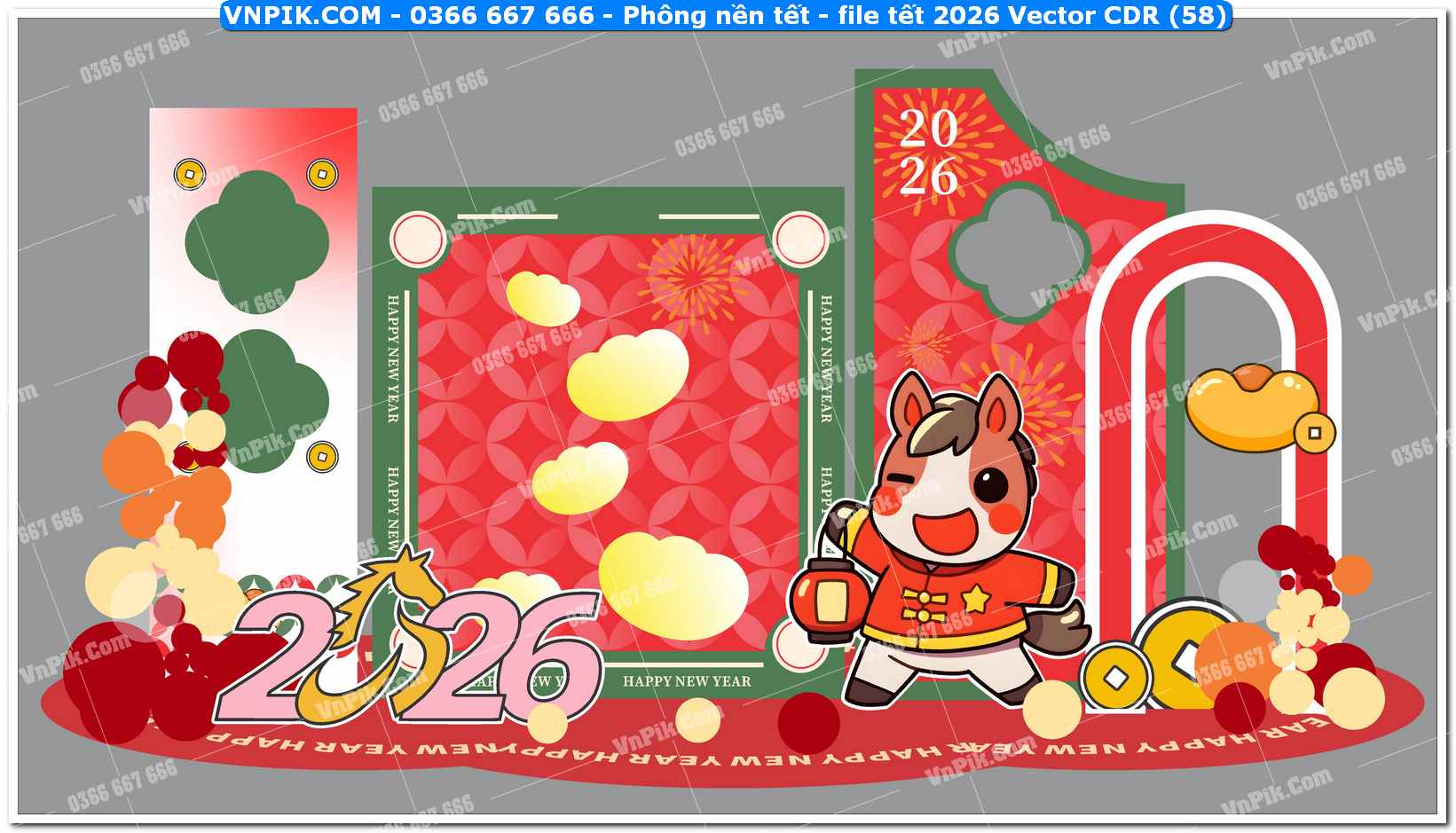 Phông nền tết – file tết 2026 Vector CDR (58)