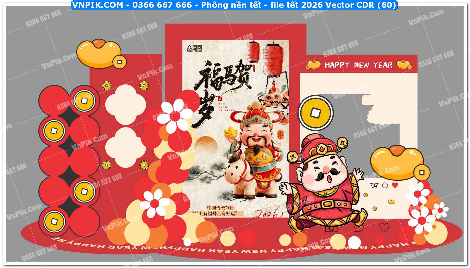 Phông nền tết – file tết 2026 Vector CDR (60)