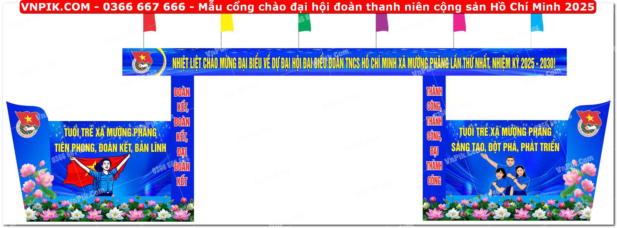 Mẫu cổng chào đại hội đoàn thanh niên cộng sản Hồ Chí Minh 2025